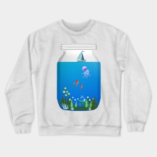 Sea life in a jar - Ocean Crewneck Sweatshirt